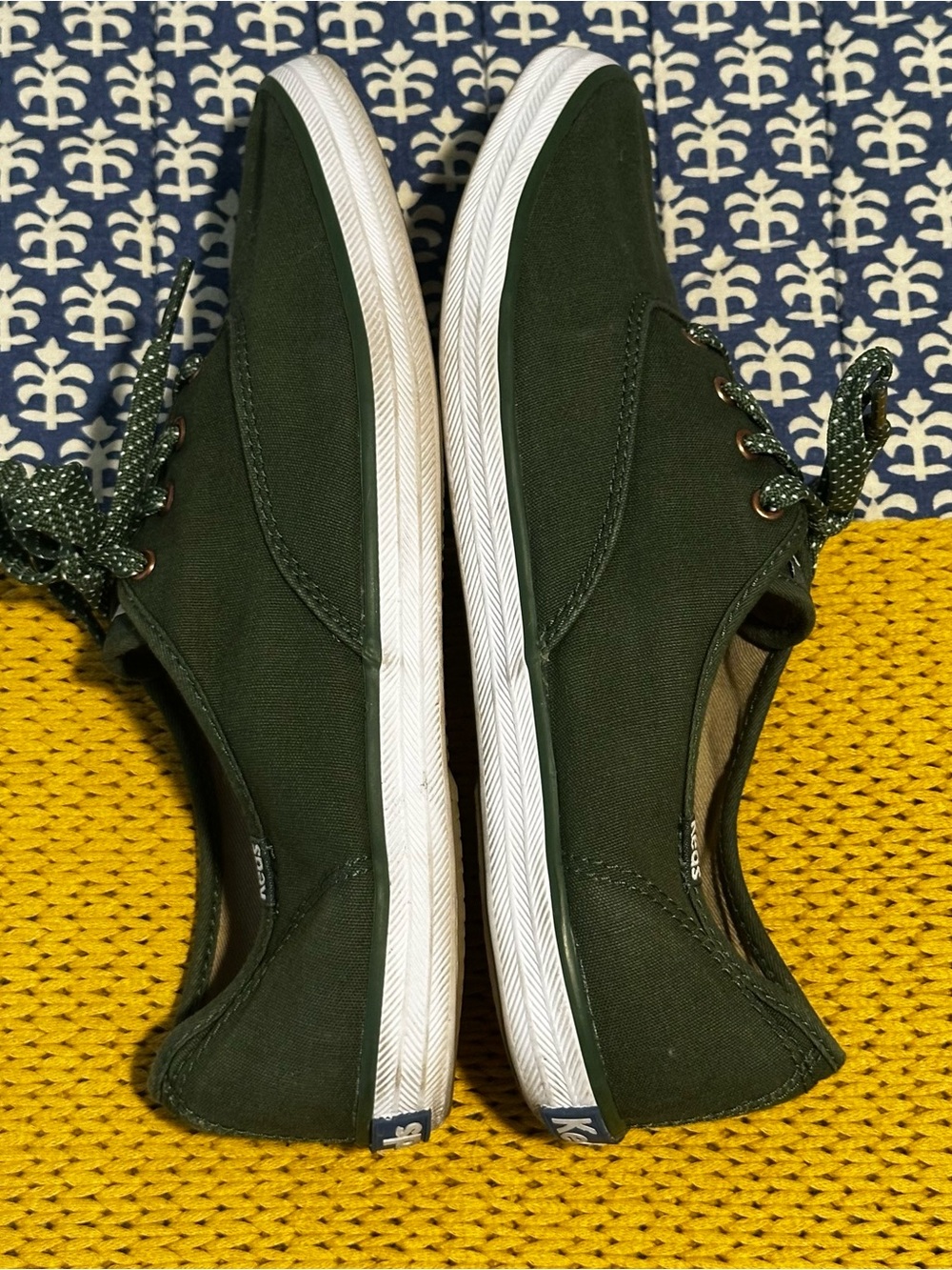 Keds Olive Canvas Lace-Up Sneakers - Picture 4 of 7
